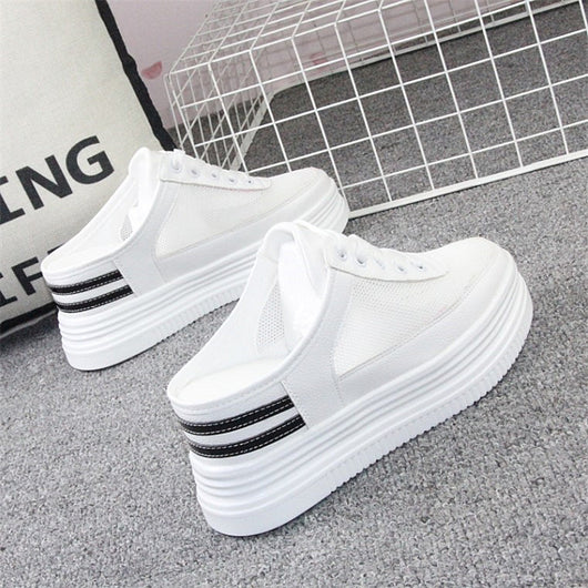 Zapatillas Blancas Transpirables con Malla Hueca para Mujer - Image 5