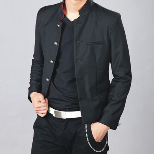 Chaqueta Casual Cuello Mao Estilo Coreano para Hombre