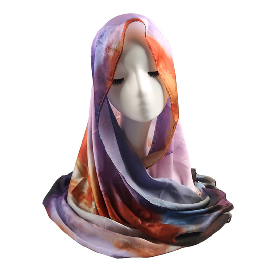 Pañuelo de Seda Estampado Mármol Étnico Premium - Image 4