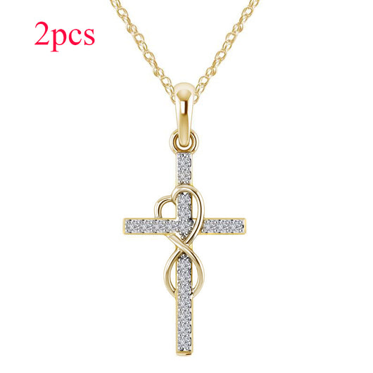 Collar con Colgante de Cruz Infinita y Acento de Diamante - Image 19