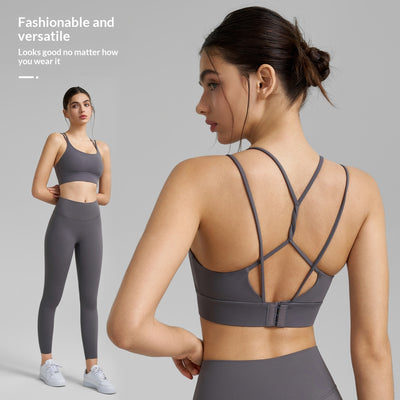 Top Deportivo Mujer Escote U Doble Tirante para Yoga e Intensidad Media