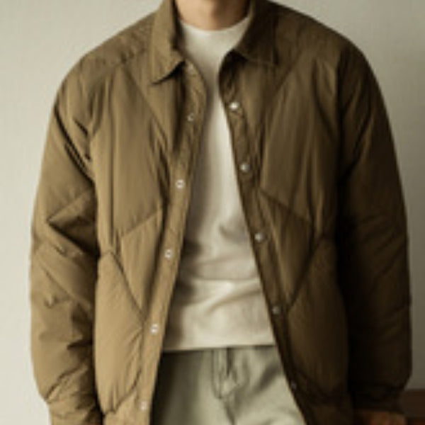 Chaqueta de Invierno Acolchada para Hombre con Cuello Tipo Camisa