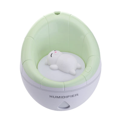 Blue and white mini humidifier with a cute white animal figure inside, suitable for car or desk. - Image 8