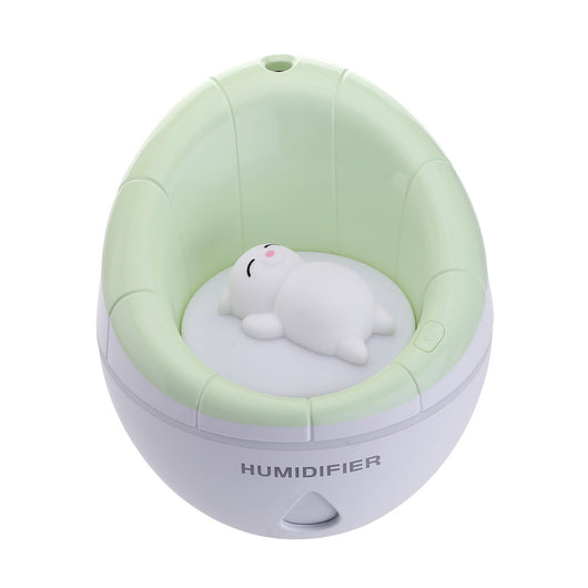 Blue and white mini humidifier with a cute white animal figure inside, suitable for car or desk. - Image 8