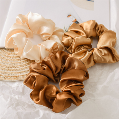Set de Elásticos para Cabello de Satén - Círculo Grande Color Sólido - Image 12
