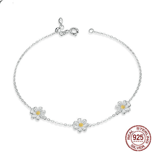 Pulsera de Plata S925 Daisy Elegancia Europea - Image 2