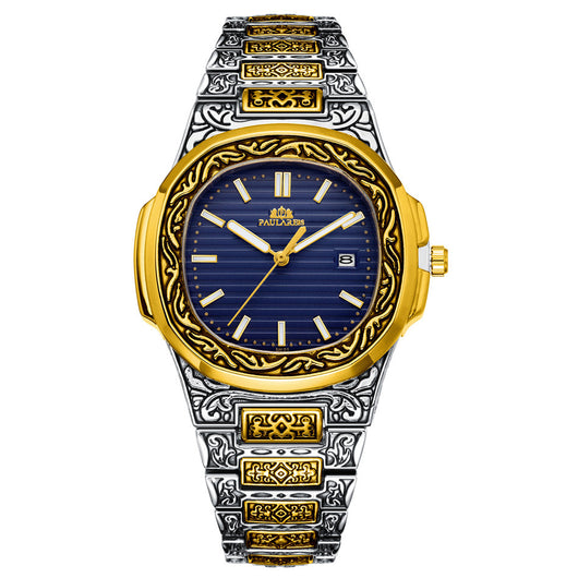 Reloj Hombre Cuarzo Tallado Loro Calendario Luminiscente - Image 38