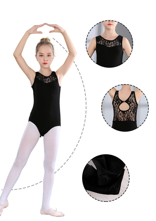 Vestido de Danza Manga Larga en Algodón Negro para Niñas - Image 9