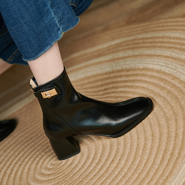Botines de Tacón Alto para Mujer con Cierre Trasero