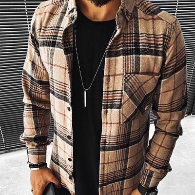 Camisa Casual para Hombre con Estampado Cuadros y Bloques de Color - Image 3