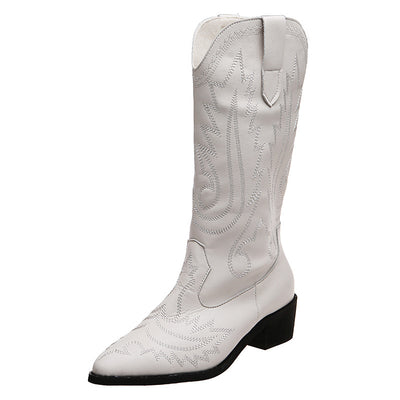 Botas Vaqueras Retro con Diseño de Red - Estilo Moderno para Mujer - Image 10
