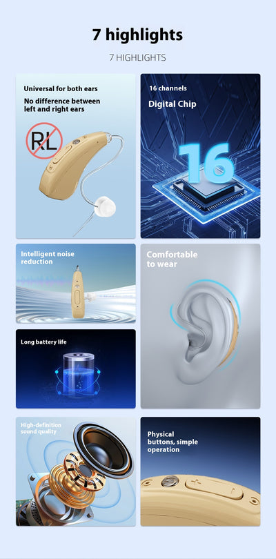 Audífono Digital BTE con Reducción de Ruido y Amplificador de Sonido para Adultos Mayores - Image 14