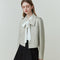 Chaqueta de Cuero PU con Solapa Corta para Mujer