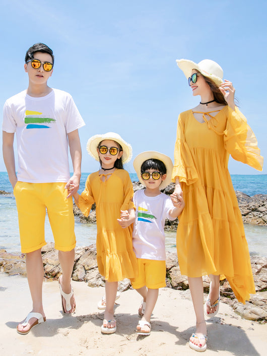 Conjunto de Playa Familiar - Culottes Verano para Papás e Hijos - Image 5
