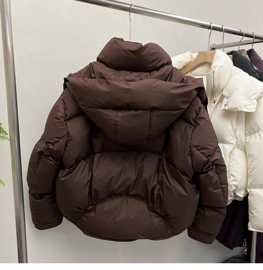 Chaqueta Acolchada Suelta con Capucha para Mujer - Image 11
