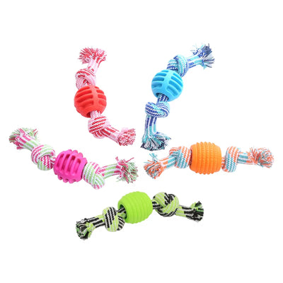 Juguete Mordedor para Perros con Cuerda Doble Nudo y Pelota Limpiadora de Dientes - Image 5