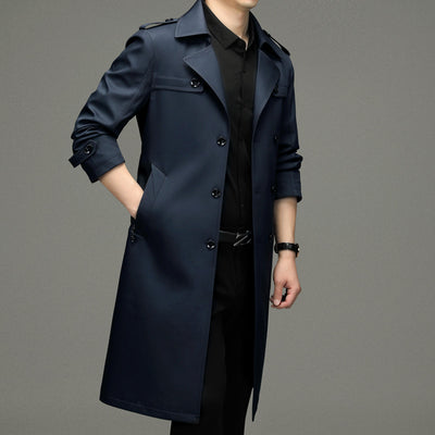 Gabardina Larga Cruzada para Hombre - Estilo Ejecutivo Casual - Image 3