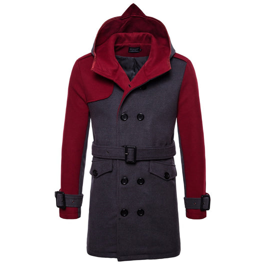 Abrigo Trench Largo de Lana con Capucha y Cinturón Doble Botonadura - Image 13