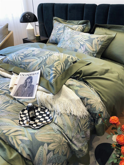 Juego de Cama de Algodón Premium Estilo Campestre con Flores Digitales - Image 49