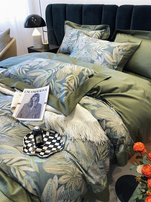 Juego de Cama de Algodón Premium Estilo Campestre con Flores Digitales - Image 49