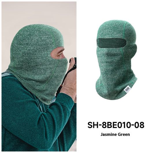 Morning glory red balaclava made from polar fleece windproof fabric, covering the head, neck, and lower face. - Image 8