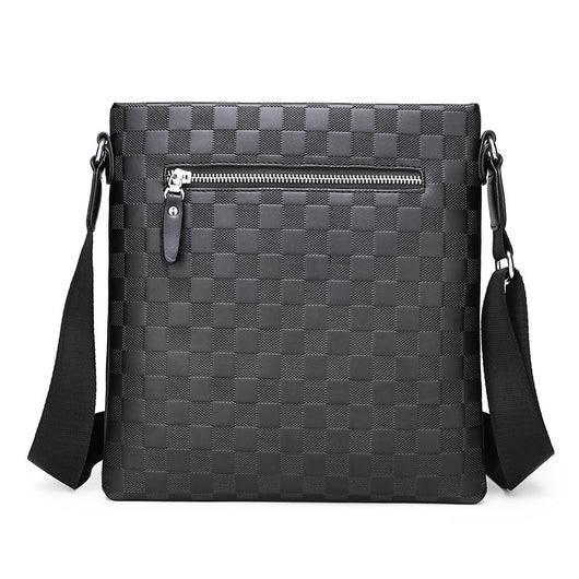 Bolsa Bandolera de Cuero para Hombre Estilo Business Casual Ajedrez - Image 14