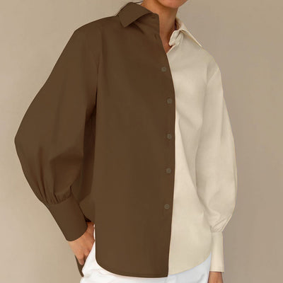 Blusa Casual de Contraste para Mujer con Diseño Minimalista - Image 7