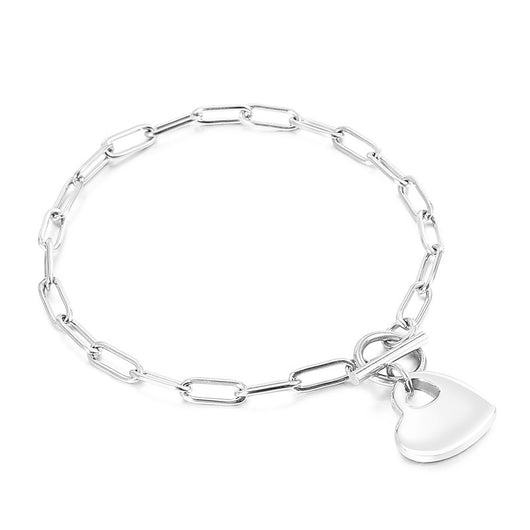 Conjunto de Pulsera y Collar de Acero Titanio con Corazón de Durazno para Mujer - Image 16