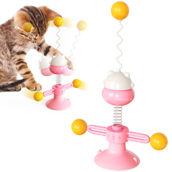 Juguete Interactivo para Gatos - Pelota Giratoria con Resorte