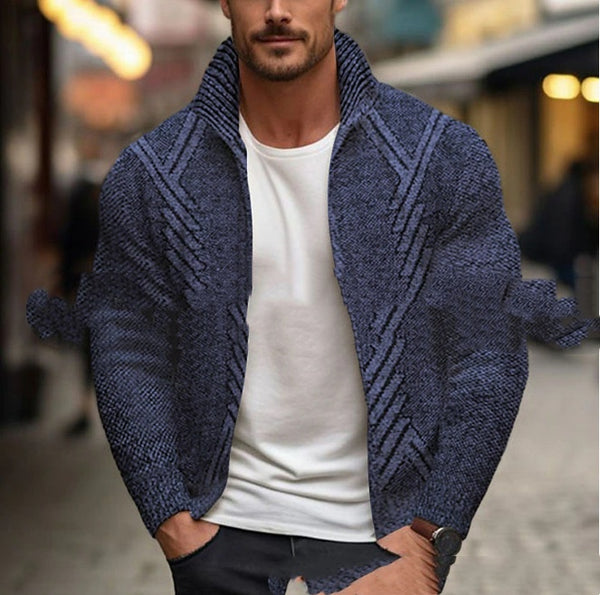 Chaqueta Suéter Cuello Alto Forrado en Polar para Hombre