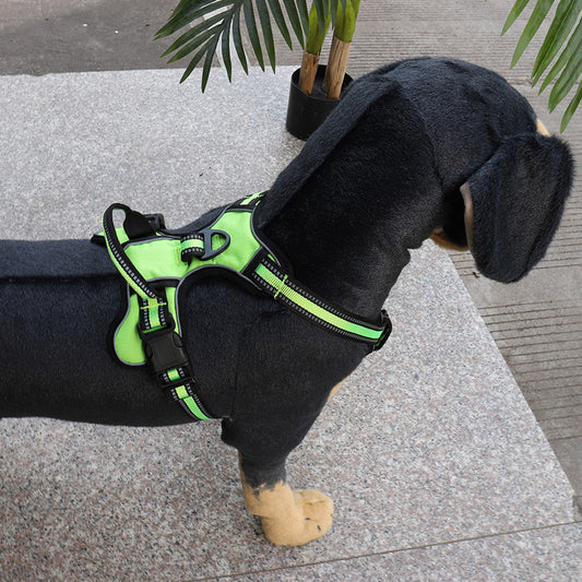 Chaleco Reflectante para Perro con Arnés de Pecho y Espalda Transpirable
