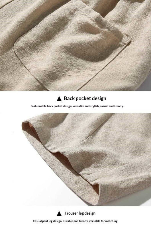 Pantalones Cortos de Lino Holgados para Hombre - Image 28