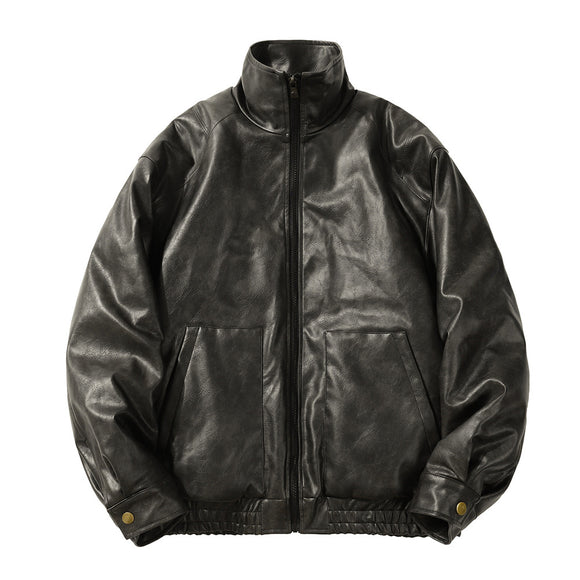 Abrigo de Cuero PU Acolchado para Hombre - Estilo Rock Impermeable Invierno
