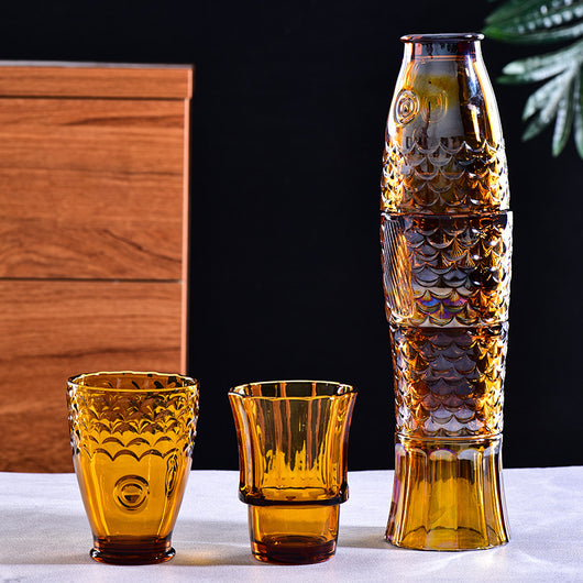 Vasos Apilables de Vidrio con Diseño Koi - Image 7