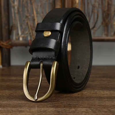 Cinturón de Moda Retro para Hombre con Hebilla de Cobre 3.3CM - Image 13