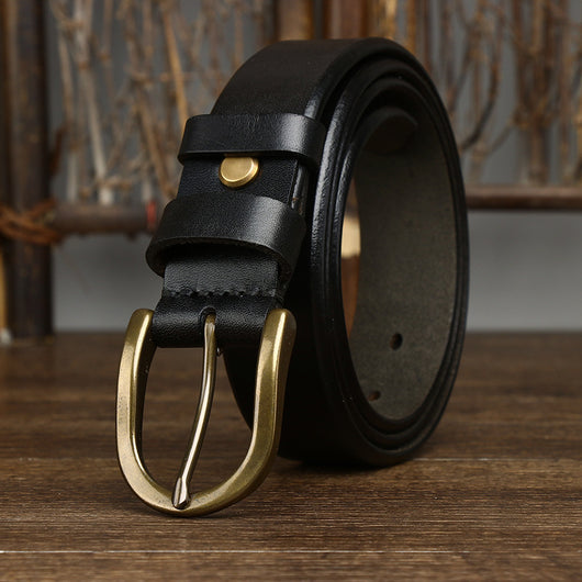 Cinturón de Moda Retro para Hombre con Hebilla de Cobre 3.3CM - Image 13