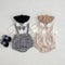 Blusa Cuello Babydoll con Efecto Dos Piezas a Cuadros