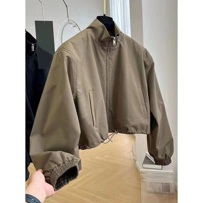 Abrigo Trench Corto para Mujer con Cuello Parado Casual - Image 7