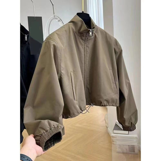 Abrigo Trench Corto para Mujer con Cuello Parado Casual - Image 7