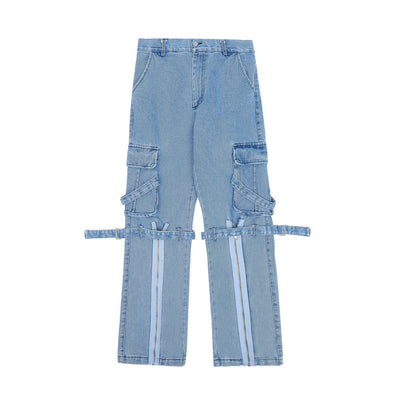 Pantalones Rectos Sueltos con Costuras y Cierre Tipo Street - Image 2
