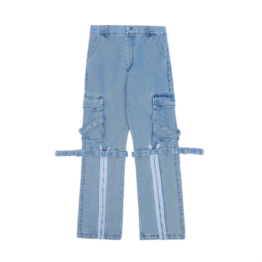 Pantalones Rectos Sueltos con Costuras y Cierre Tipo Street - Image 2