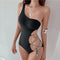 Traje de Baño Asimétrico Sexy con Tirantes Ajustables - Diseño Coreano Moderno