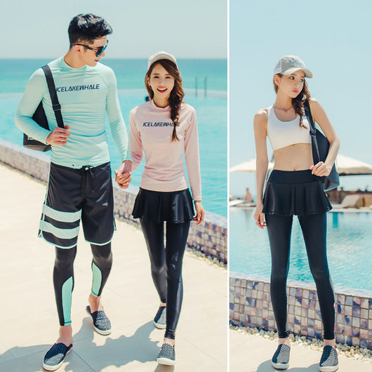 Traje de Baño Deportivo Dividido de Manga Larga para Mujer - Image 3