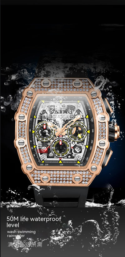 Reloj Mecánico Multifuncional con Diamantes - Elegancia y Precisión - Image 15