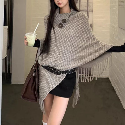 Poncho Suéter Casual de Felpa Suave para Mujer - Image 14