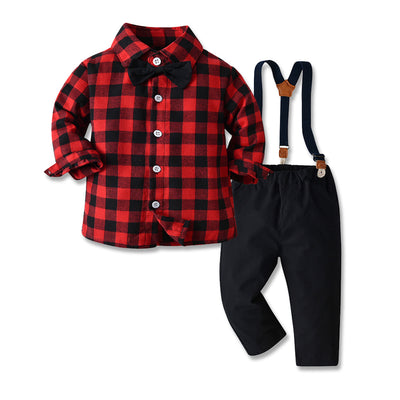 Conjunto Festivo a Cuadros para Hermanos: Camisa y Peto - Image 20