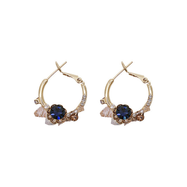 Aretes de Flor Verde con Baño de Oro y Aguja de Plata 925 - Image 3