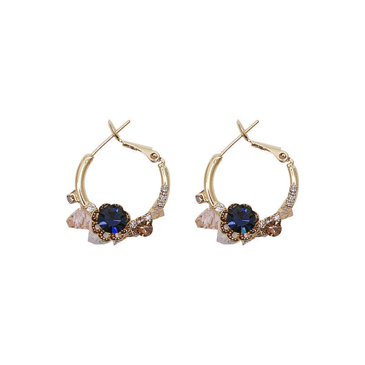 Aretes de Flor Verde con Baño de Oro y Aguja de Plata 925 - Image 3
