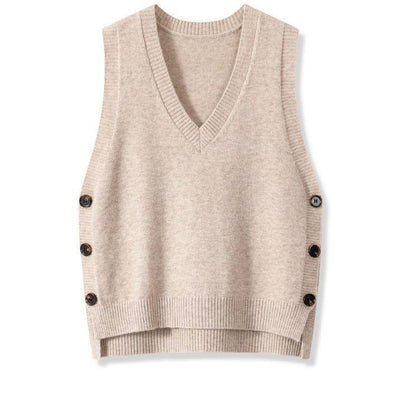 Chaleco Tejido Retro V-Cuello para Mujer - Estilo Europeo Primavera Otoño - Image 7