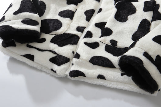 Abrigo Reversible de Peluche Vaca y Panda - Doble Cara para Invierno - Image 23